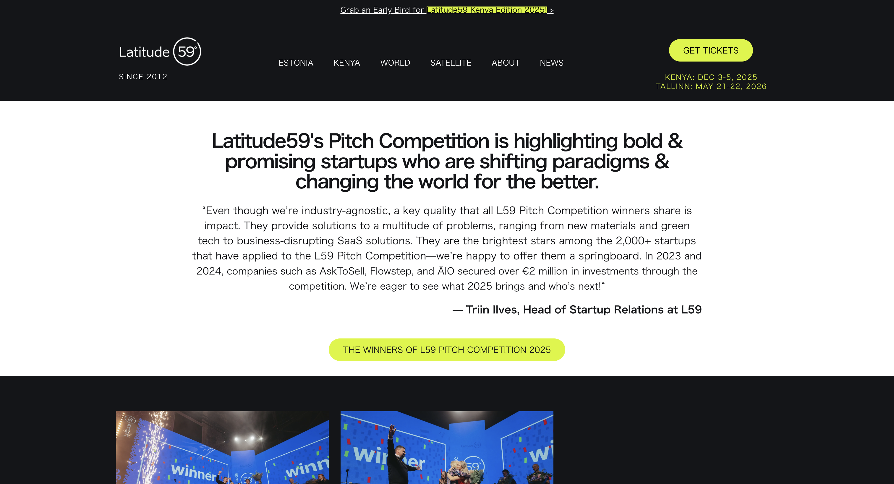 Latitude59 Pitch Competition 2026 (Tallinn)